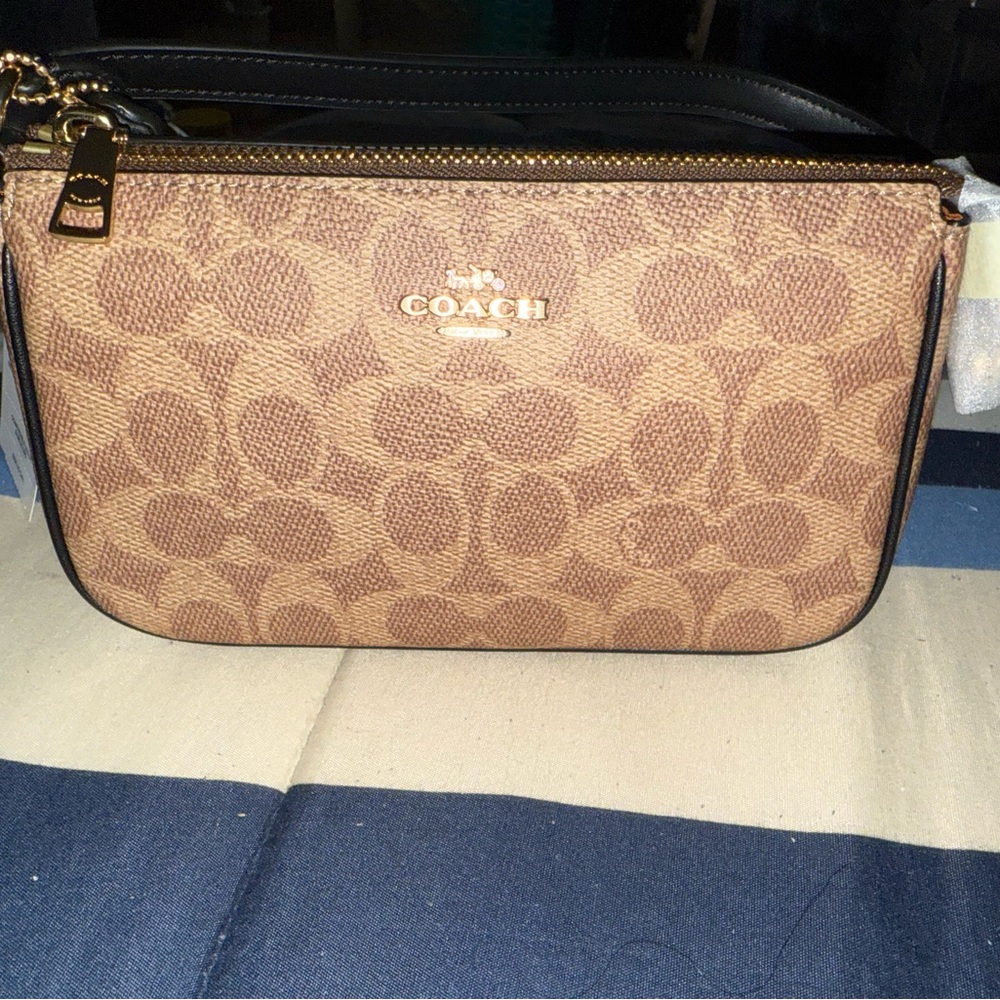 Brand new mini signature tan/brown coach bag with tags on